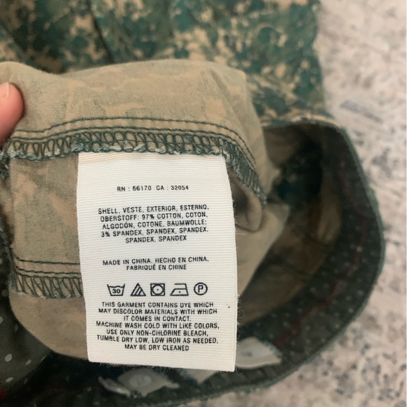 Anthropologie Hei Hei Pants Size 27 Green Floral Camo Sylvan Moto Roll Up - Picture 7 of 7
